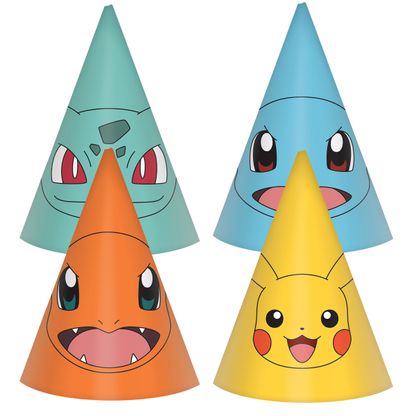 Party klobúčiky Pokémon 8ks 16cm