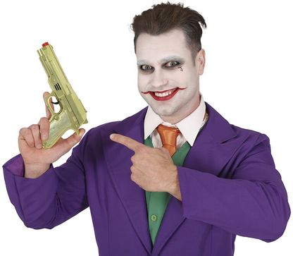 Replika pištoľ Joker zlatý 22cm